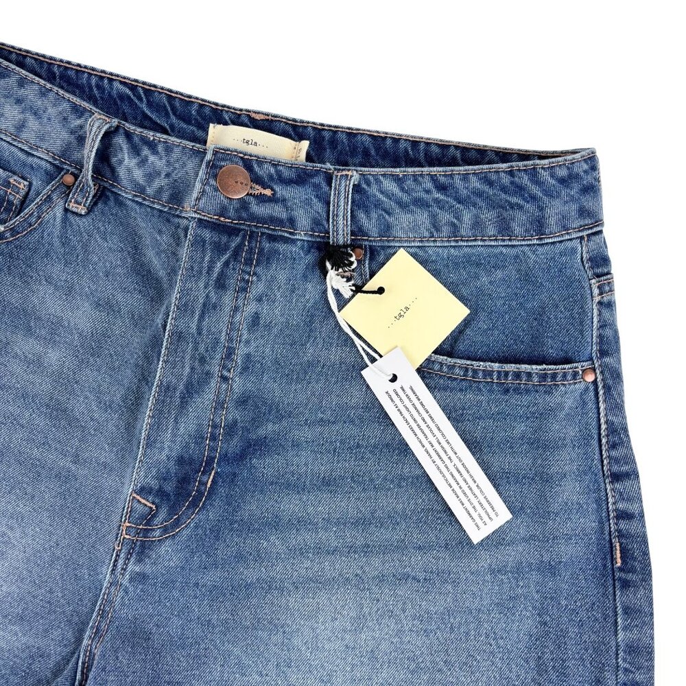 Tgla Denim Shorts Womens Size 30 High-Waisted Frayed Hem Casual Style - Picture 4 of 11